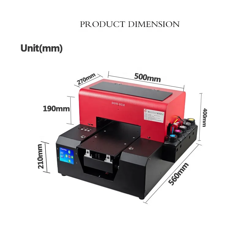 
DOMSEM UV Flatbed Printer 3D Relief Printers For Logo Photo Label Cube Metal Mini A4 Color Printing Machinery Hot Sale 2020 
