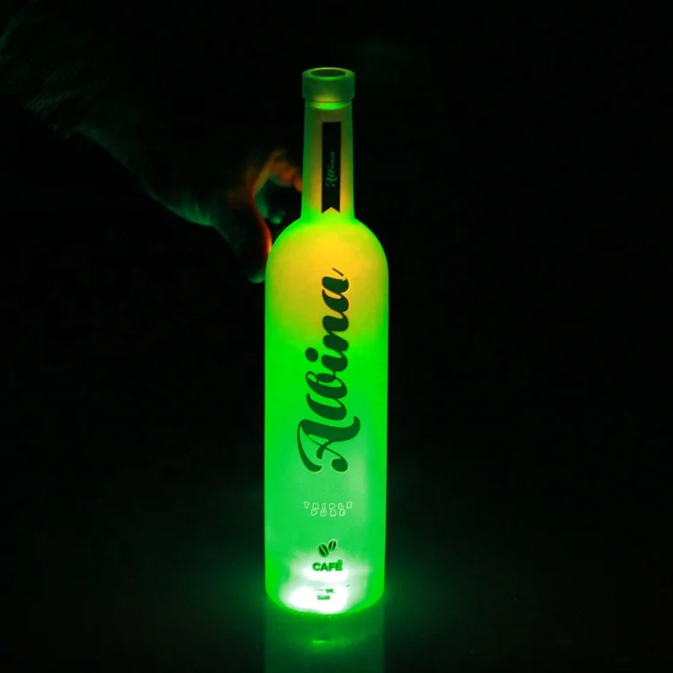 High End 75cl стеклянные алкогольные бутылки печать алкоголя Алкогольная бутылка с светодио дный светильник