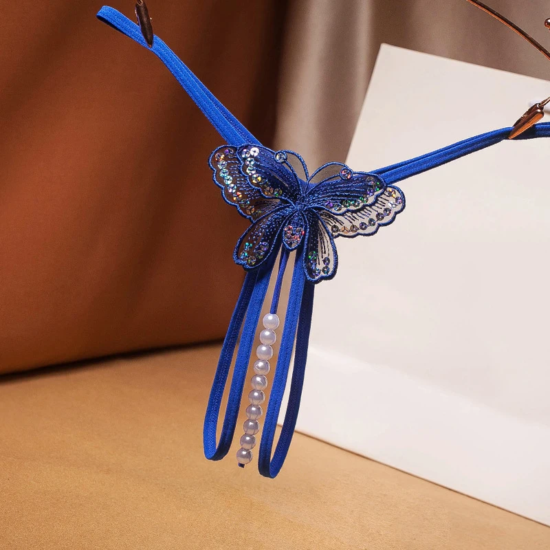 New women open crotch sexy g-string panties with pearl string with plus size underwear