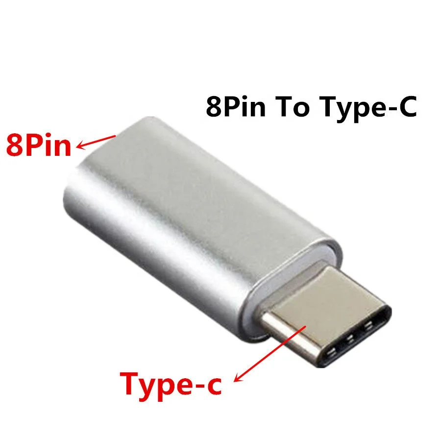 
Premium For iPhone Lightning iOS 8Pin Female To USB Type C Male Converter Adapter With Aluminium Alloy Shell 