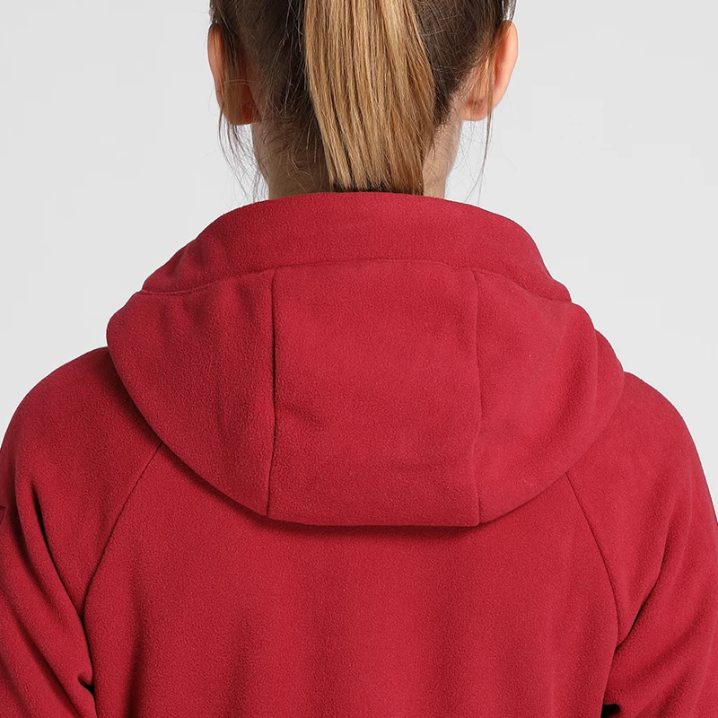 Ladies winter warm windbreaker outdoor casual coat zip up custom hooded fleece jacket for women