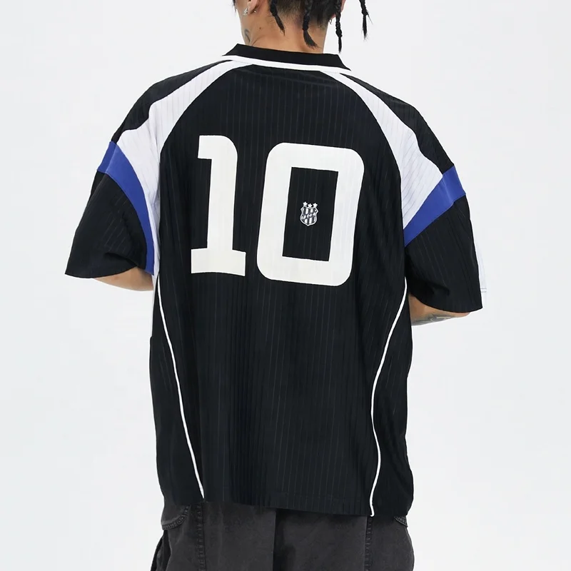 Custom Retro Polo Shirt Quick Dry Breathable Cooling Patchwork Color Contrast Ball American Fashion Short-Sleeved Casual Letter