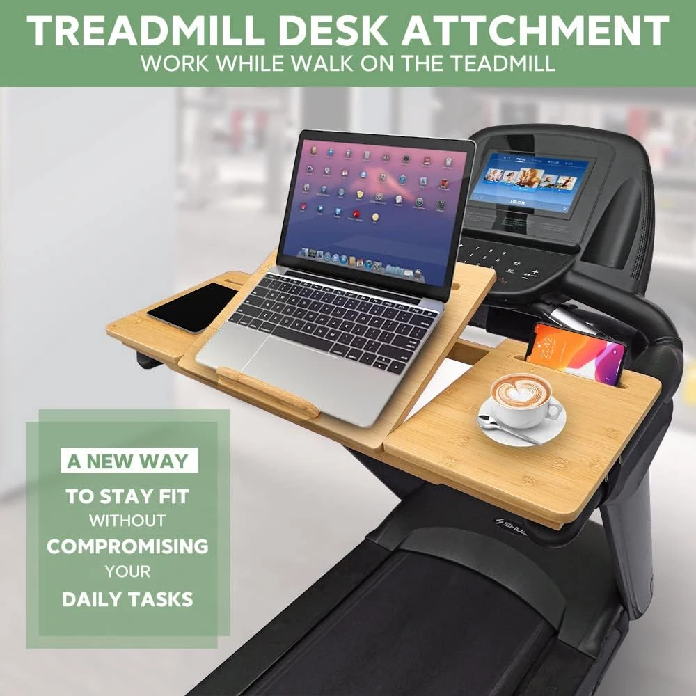 Treadmill desktop accessories Bamboo movable laptop bracket Ergonomic adjustable desktop laptop tray