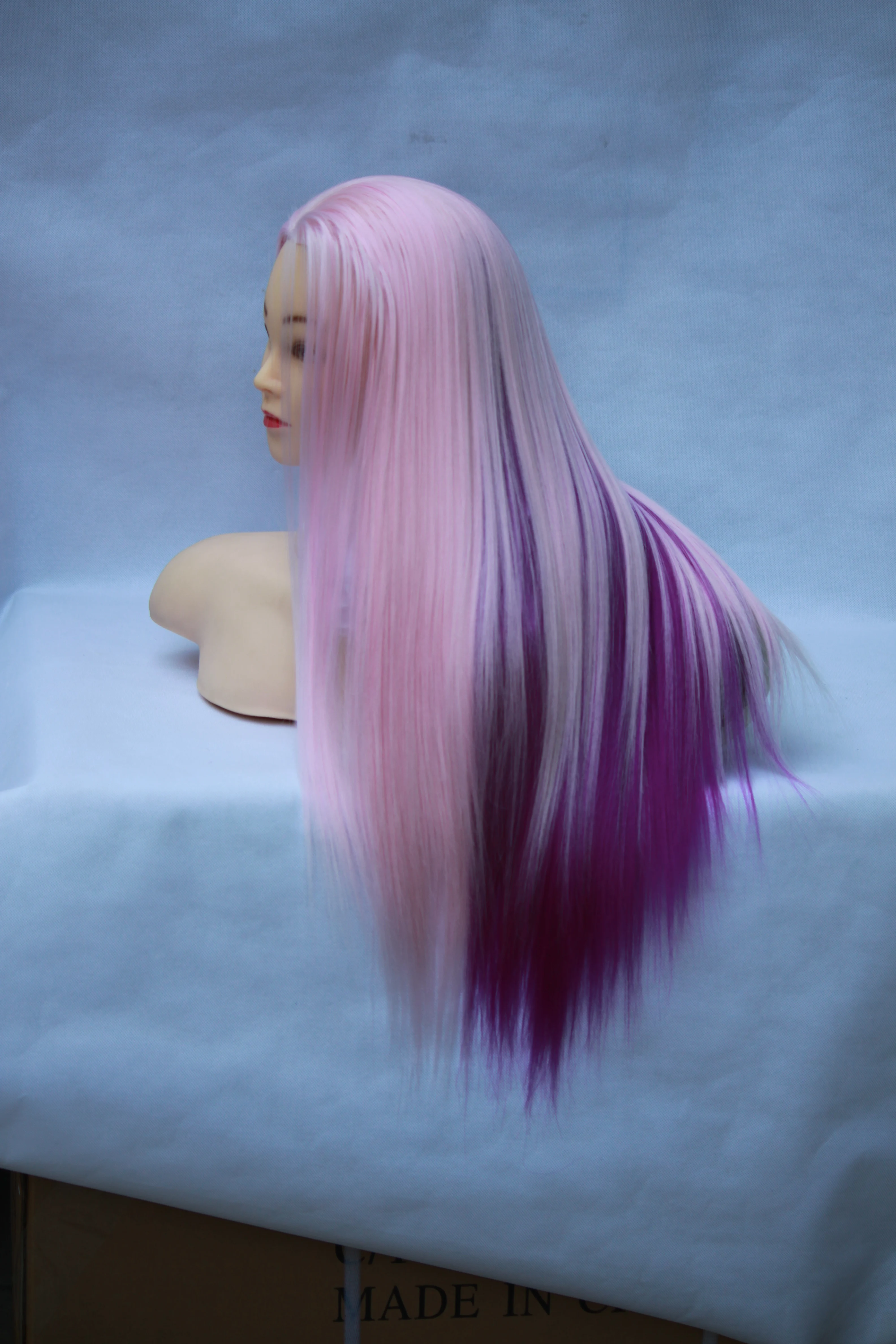 Wholesale Cosmetology Female Practice Training Mannequin Head for Braiding with long Blonde artificial Synthetic Hair