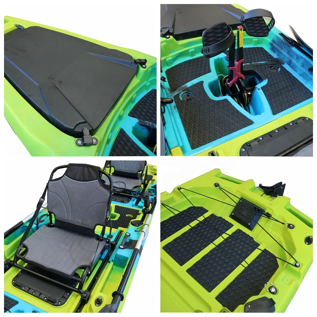 14ft Fishing Flap Ocean Tandem Foot Pedal Kayak Electric Motor Sport Kayak Pesca Con Pedal Drive Kayak