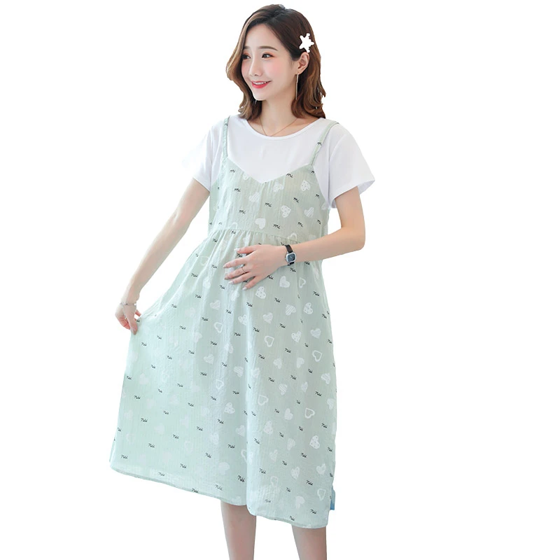 
Pregnancy dress floral floral straps summer classic pregnancy dress long skirt loose dress 