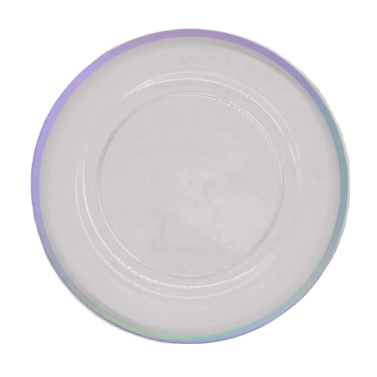 Hot Sale Round Clear Gold Rim Plate Wedding Table Decoration Acrylic Wedding Charger Plate