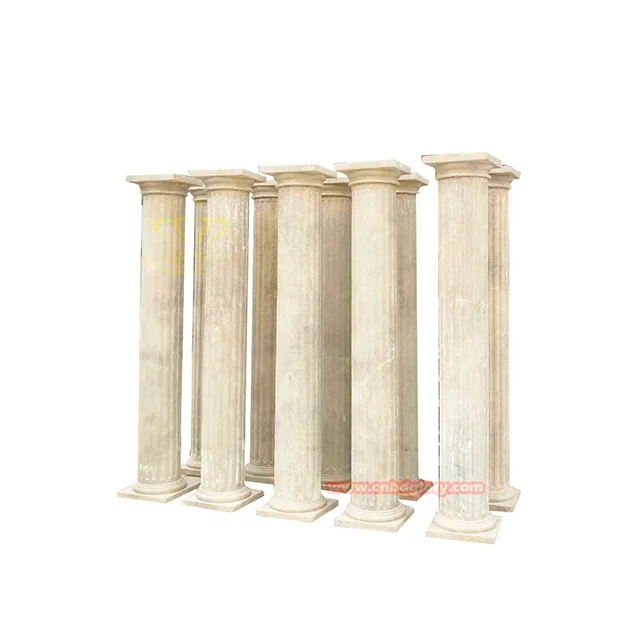 Hotel Villa Luxury ornament Column sculpture Polished Marble Pillars design