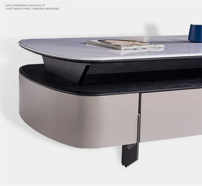 Modern Simple Coffee Table Living Room Light Luxury Microlite Tea Table