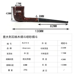 Briar Pipes Tobacco Smoking Pipe Carved/Sandblast  None Filter Straight Pipe Dublin Shape #L214