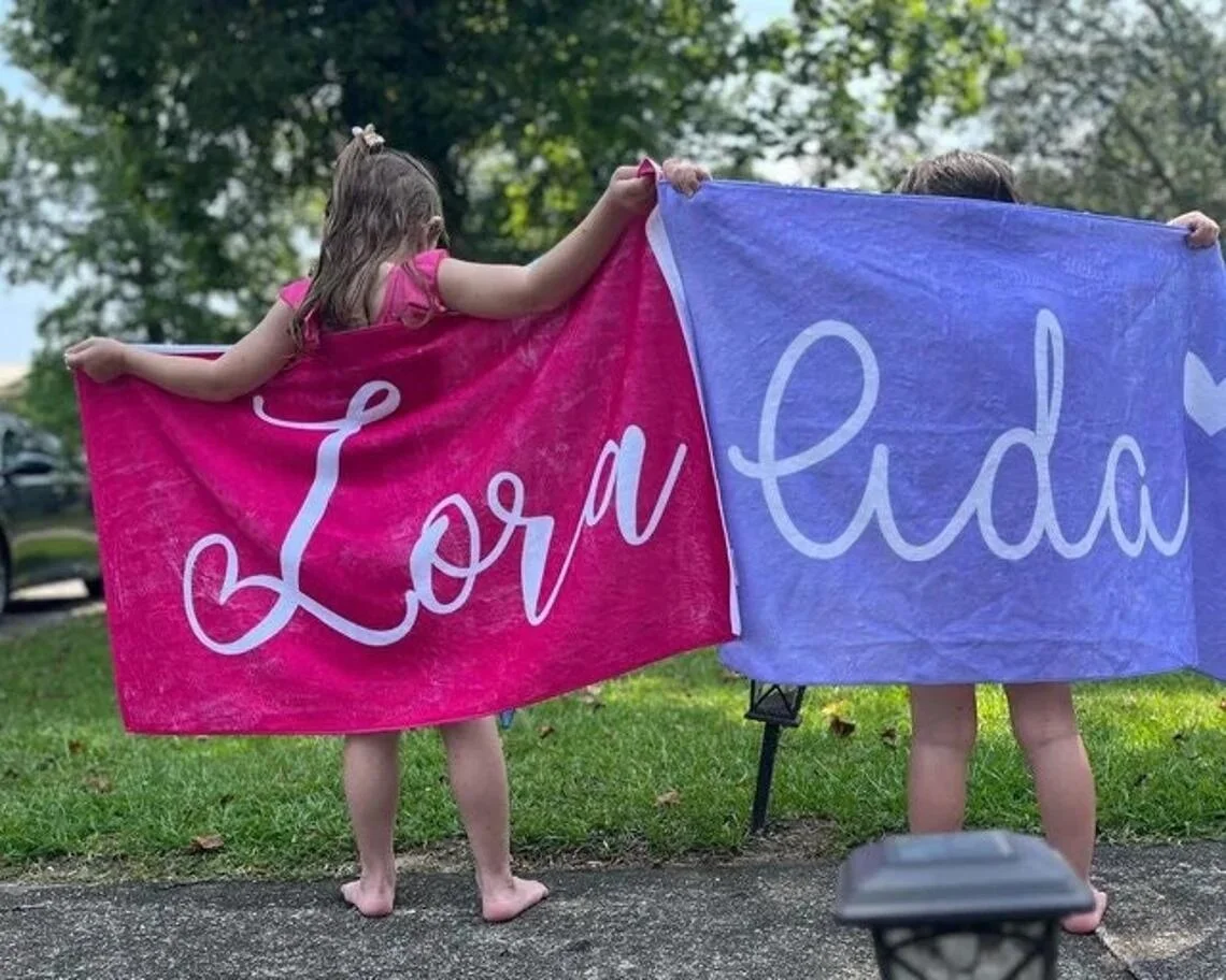Personalized Name Beach Towel Sublimation Beach Towels with Logo for Kids