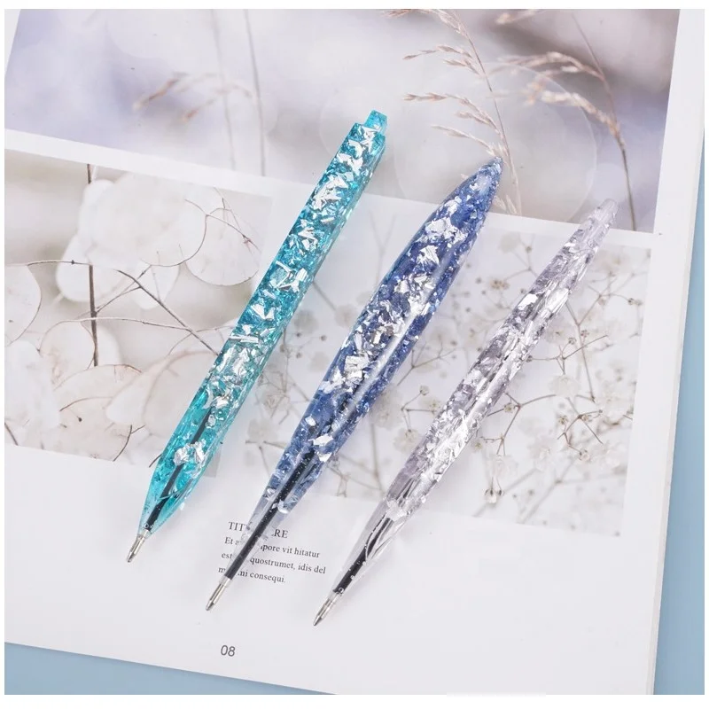 DM301 Creative Ball Point Pen Used Resin Casting Moulds Epoxy Writing Ballpoint Pen Silicone Mold For Stationery Office Supplies