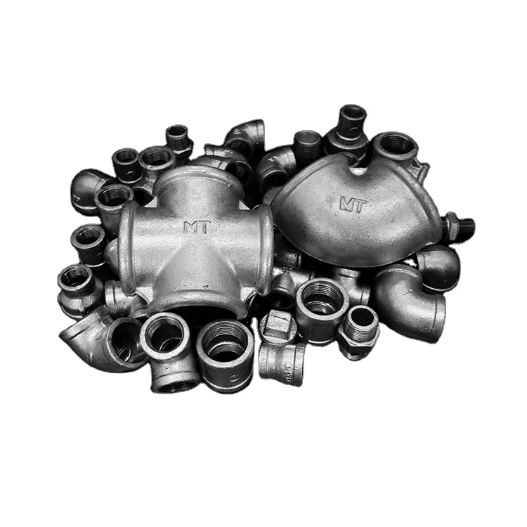 male female reduced black threaded malleable iron socket reducing elbow GI plumbing material galvanized reducer pipe fitting tee