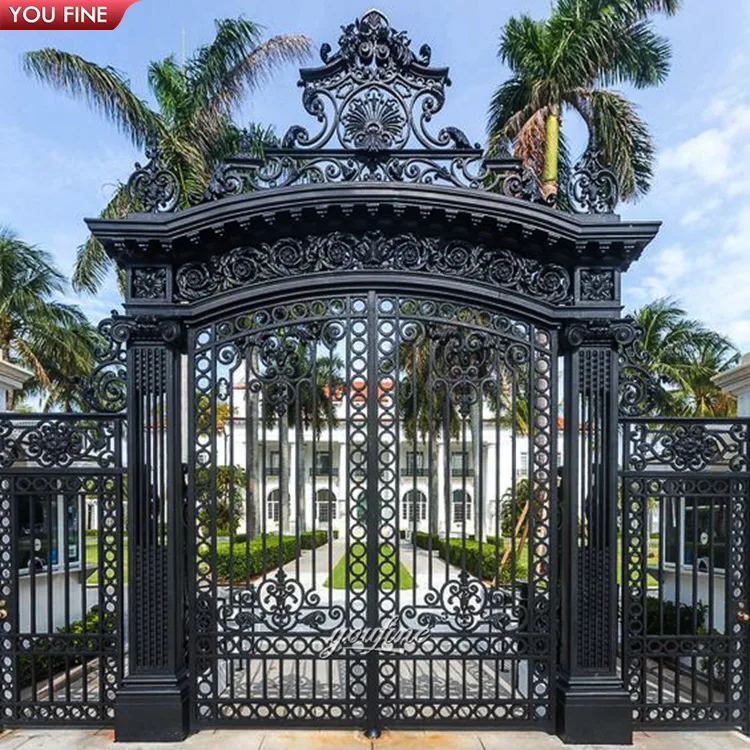 Custom Large Garden Luxury Villas High Quality Wrought Iron Gate Design