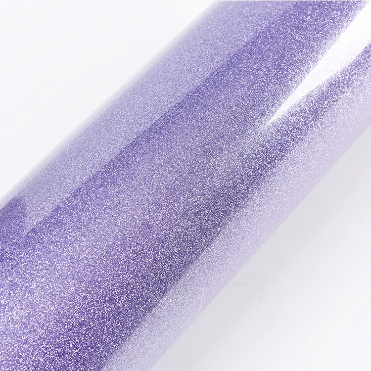Light Purple 0.25Mm Customized Wholesale Plotter Vinyl Roll Heat Transfer Glitter Film