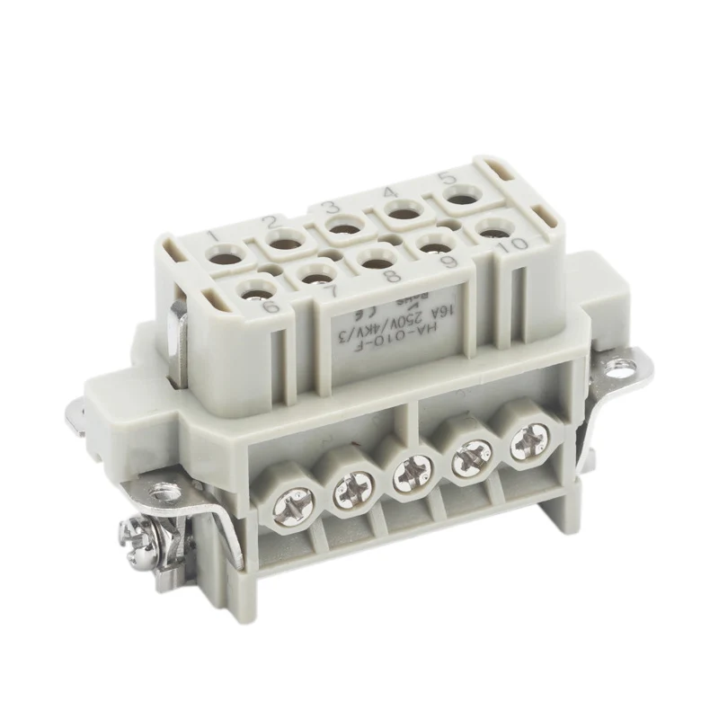 16A Твердовой прямоугольный разъем HA Series 10 Cin Pint Vint Terminal