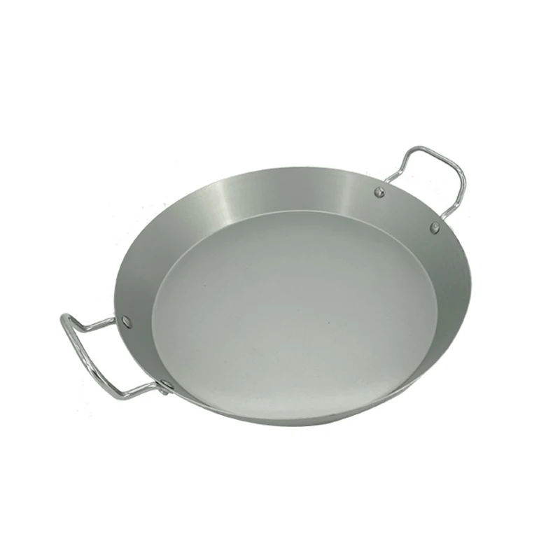 Hot Sale Spanish Paella Pan Korean Restaurants Non Stick Seafood Hot Pot Double Handle Pasta Plate Noodle Pan With Two Ears