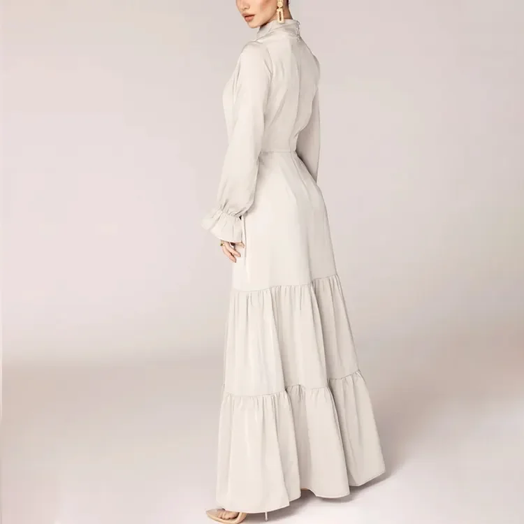 Custom Women summer dress  Manufacturer Solid Color Ladies Elegant Long Sleeve Casual dress for women