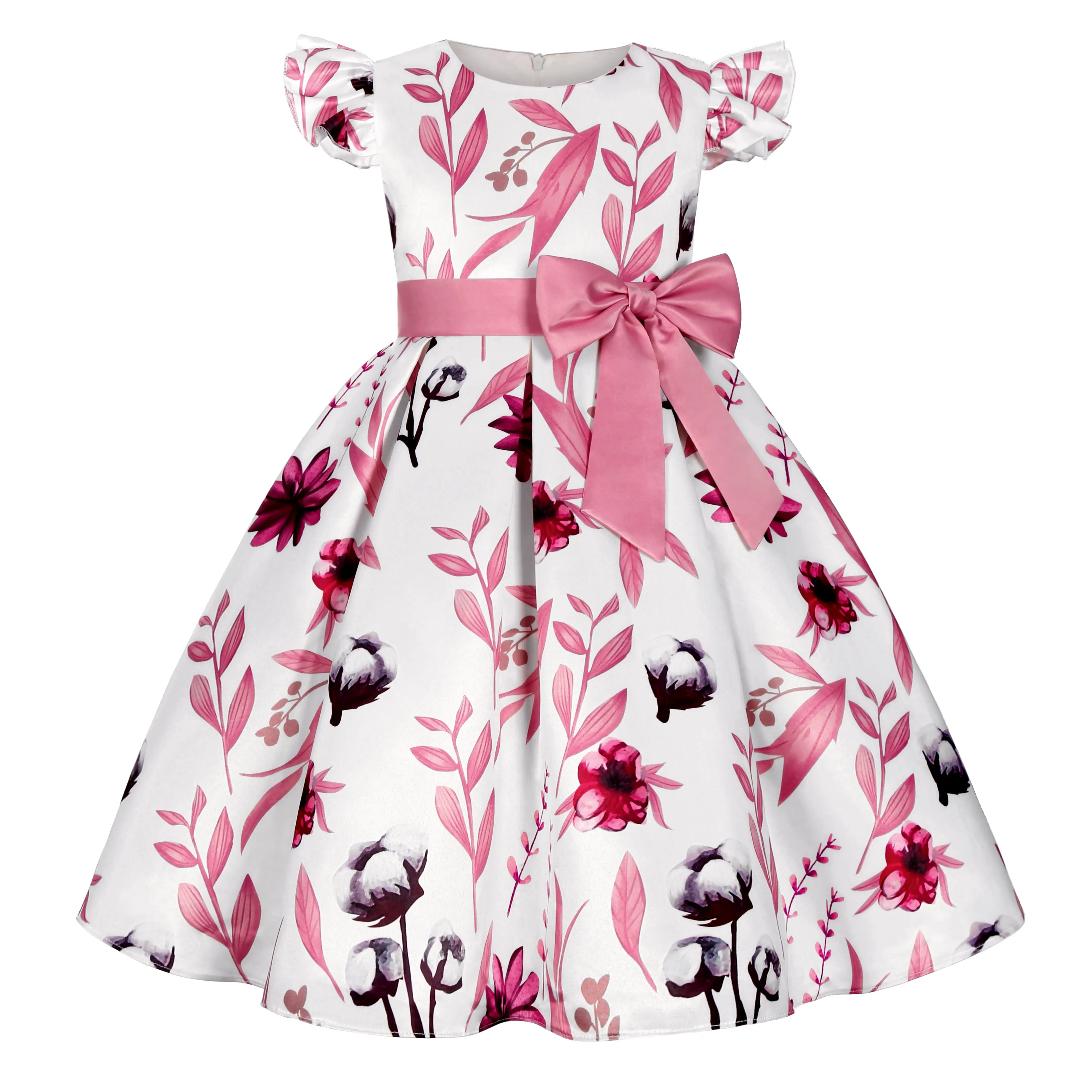 Goodada Garment Printing Flower Baby Girls Wedding Dress Girl Formal Dresses Baby Frock Party Wear 3-10 Year Girl Birthday Dress