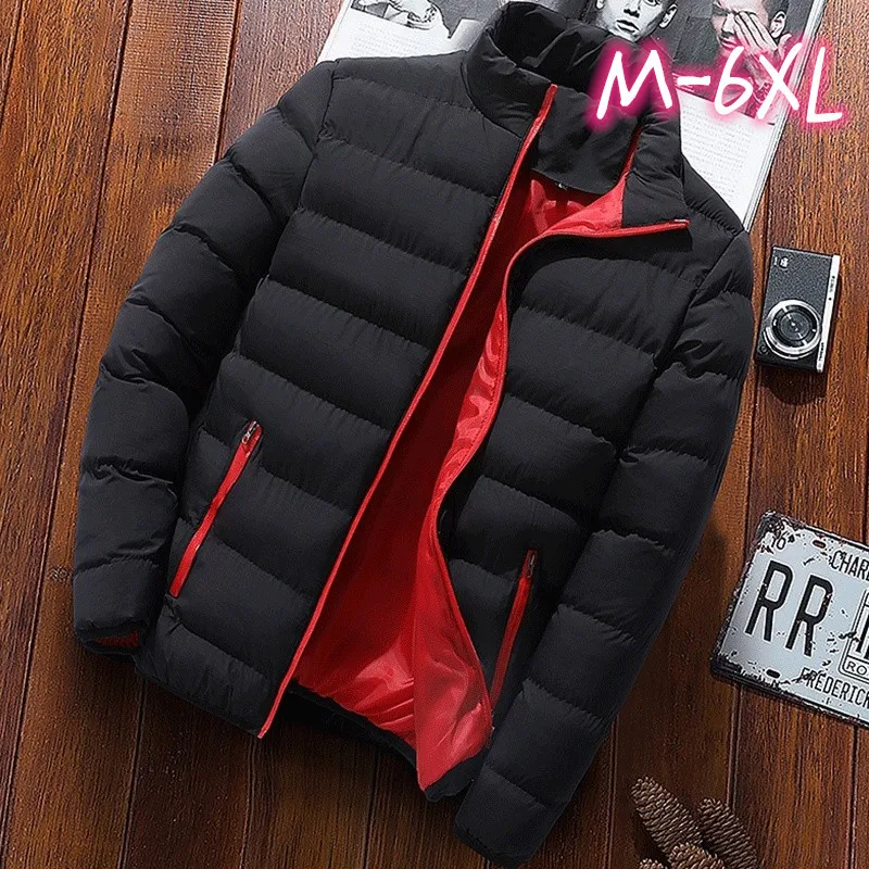 Winter Jacket Men Fashion Stand Collar Male Parka Mens Solid Thick Jackets Plus Size Coats Man