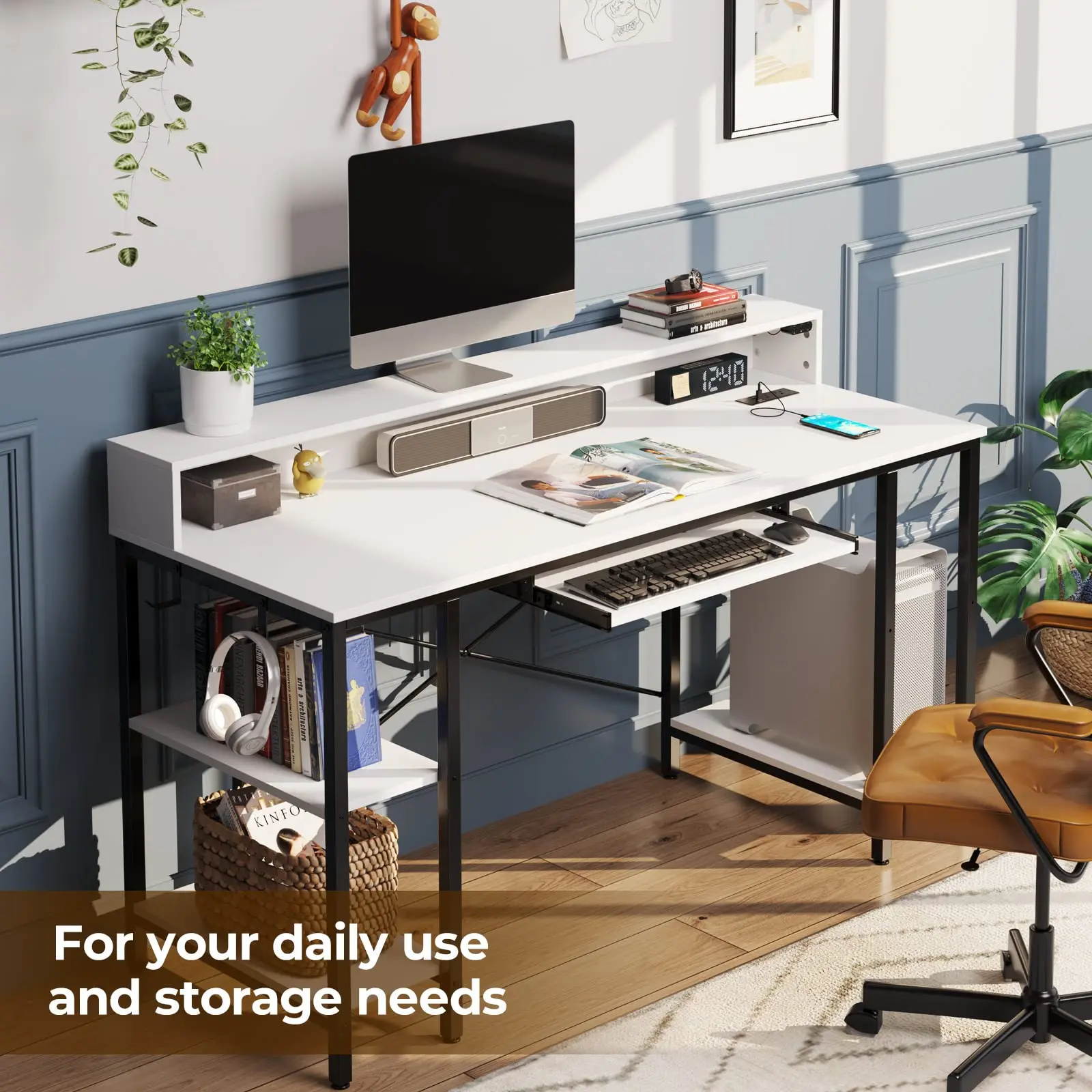 2024 Hot Sale Grade Bamboo Office Furniture Laminated Office Desk Organizer Computer Desk With Drawers