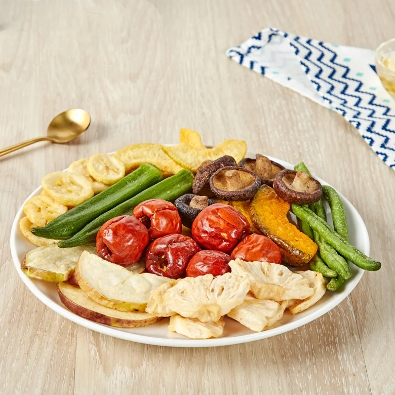 Wholesale mixed Premium  dried Dehydrated fruits and vegetables Dry Healthy chips Dried snacks  dried fruit Crispy halal food