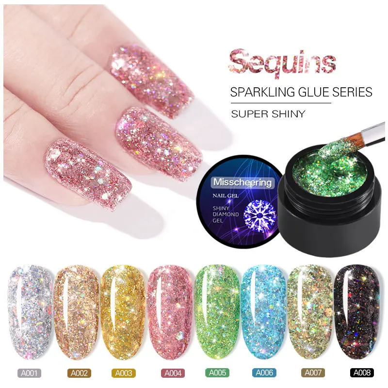 
Nail Shiny Diamond Gel Nail Polish Glue New Flash Diamond Nail UV Gel 
