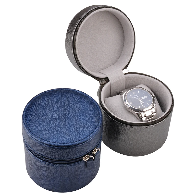 OEM custom  single gift packaging storage watches case for Men travel portable luxury pu leather watch box
