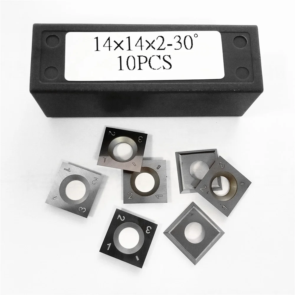 Tungsten Carbide Woodworking Insert Carbide Cutter Inserts 15x15x2.5mm 30 Degree Radius Corner and Radius Sides for Wood Lathe