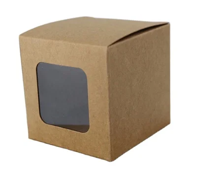 Custom logo white black brown paper box with window soap paper box kraft paper gift box for perfume candle
