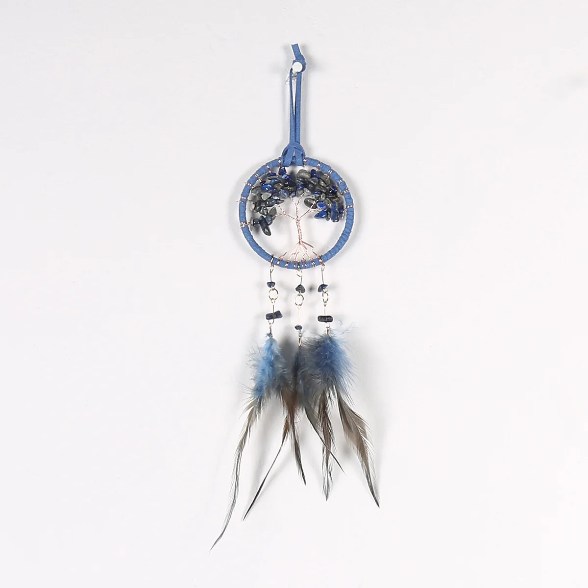 Wholesale Dream Catcher Car Hanging Accessories Natural Crystal Chips Feather Dream Catchers