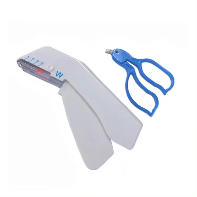 Factory 10pcs First-aid Emergency Wounds Surgical Medical Mini 35W Sterile Disposable Skin Stapler With Skin Stapler Remove Kit