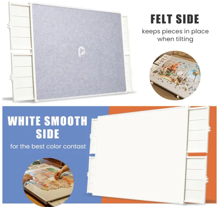 Wholesale Customized Creative Decorative Portable Lazy Susan 1500 Pieces Rotating Puzzle Board With Drawers and Cover