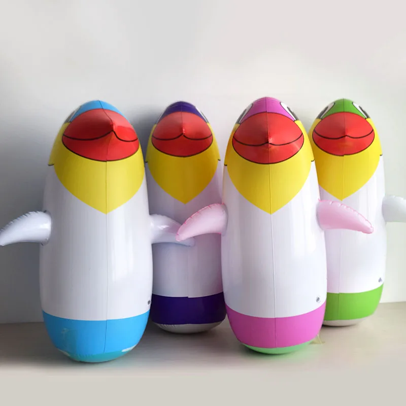 YIWU wholesale 36cm PVC inflatable penguin tumbler roly-poly toy