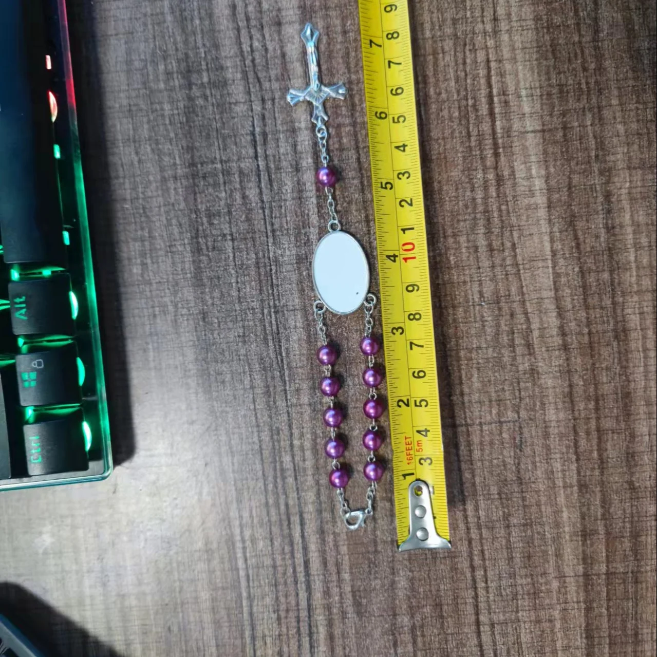 blank short hot sell pearl rosary bracelet for sublimation 11 beads