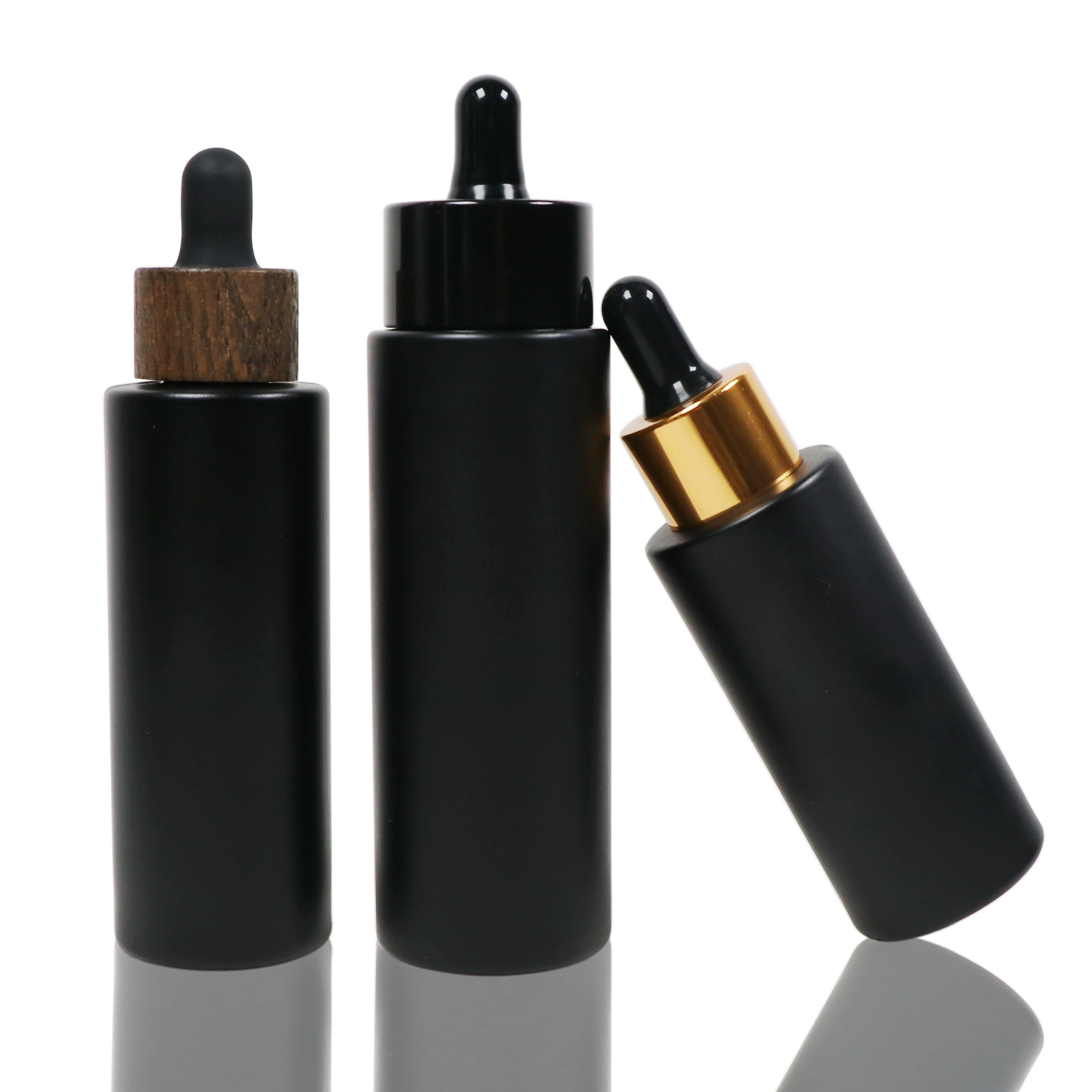 30ml 1oz Flat Shoulder Amber Brown Frosted Glass Dropper Bottles With Eye Dropper Pipette for Essential Oil Perfume Skin Essence