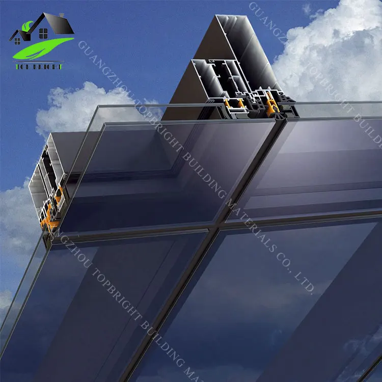 
Factory Price China Exterior Cladding Unitized Glass Curtain Wall Supplier 
