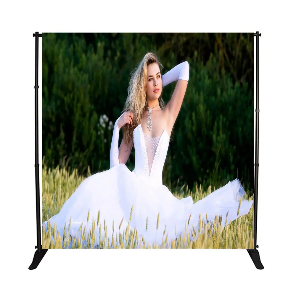 8 x 10ft  Step and Repeat Display Backdrop Banner Stand Adjustable Telescopic Trade Show Wall Exhibitor (Stand Only)