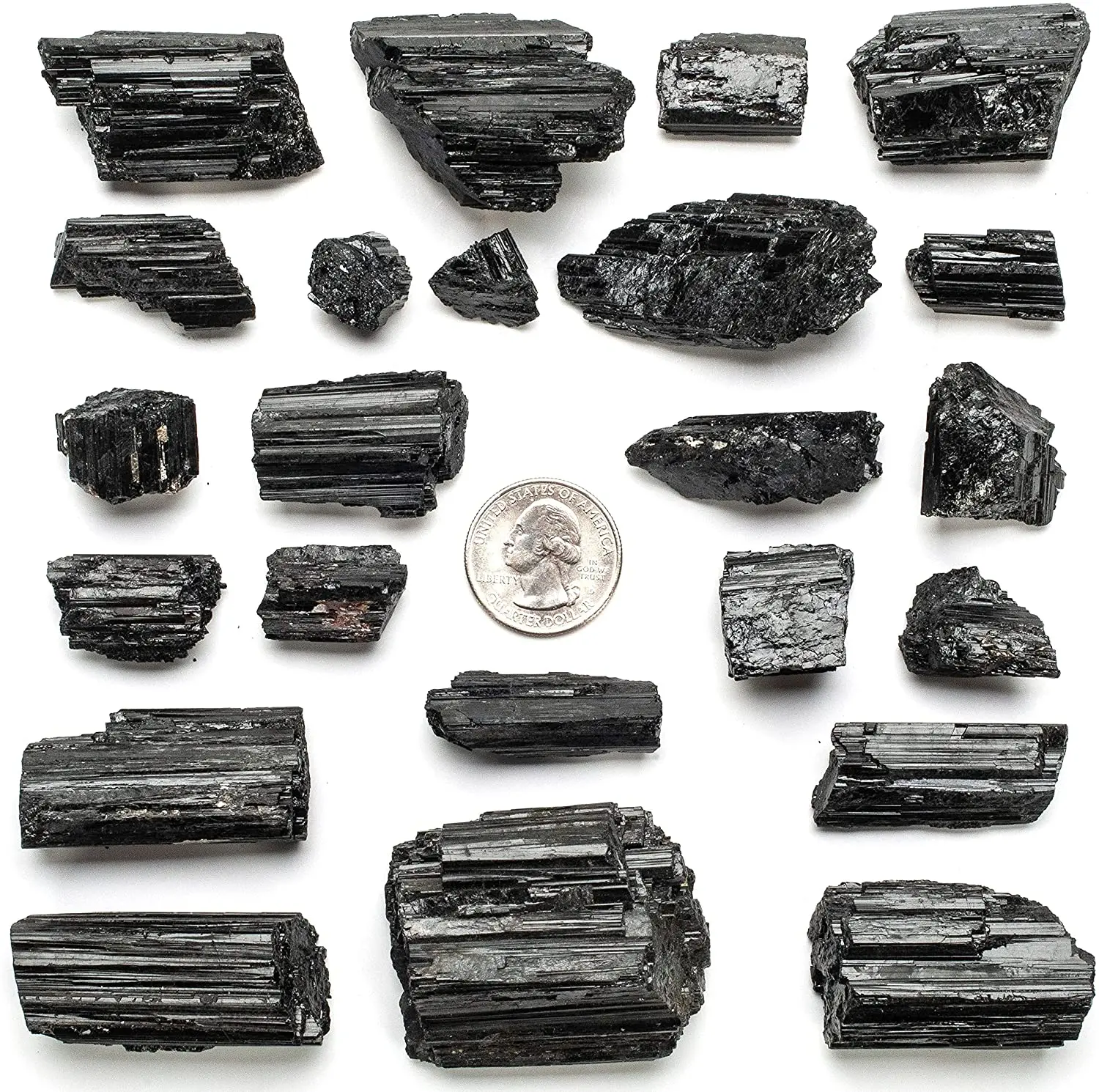 Black Tourmaline Bundle with Calming Purification Energy Turmalina Negra Schorl Reiki Healing Crystal for Protection Security