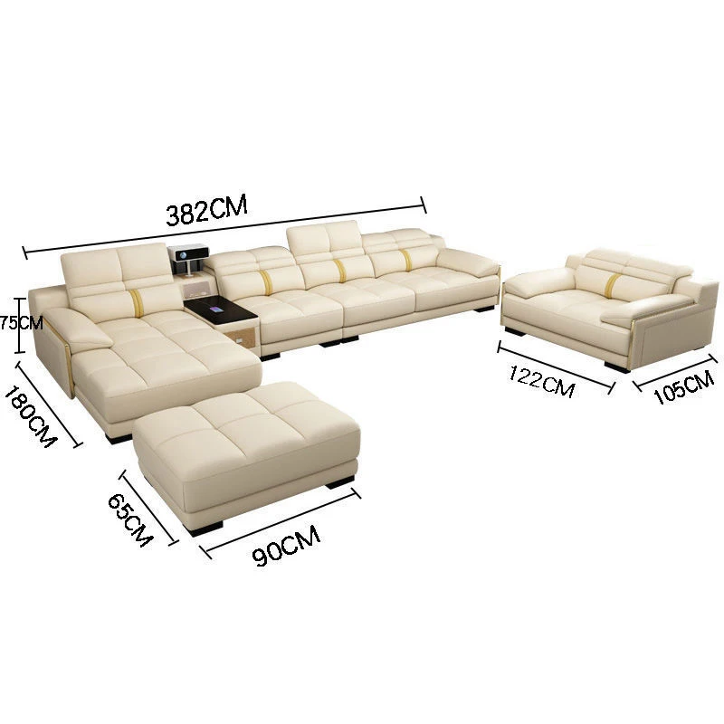 Sofa manufacturers sofa cum bed folding living room furniture Living room light luxury leather furniture sofa combination