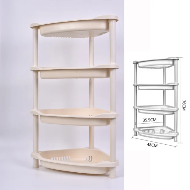 Bathroom Storage Rack 4 Layers Multi-layer plastic storage rack Kitchen shelf bathroom storage rack