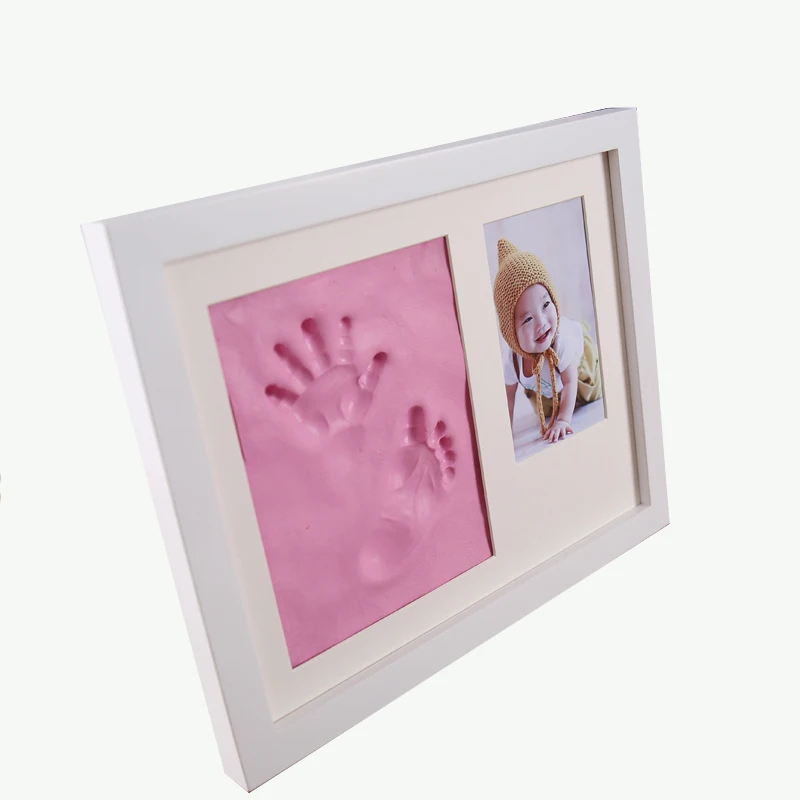 Baby Handprint Footprint Photo Frame for Newborn Baby Nursery Memory Art Kit Frames