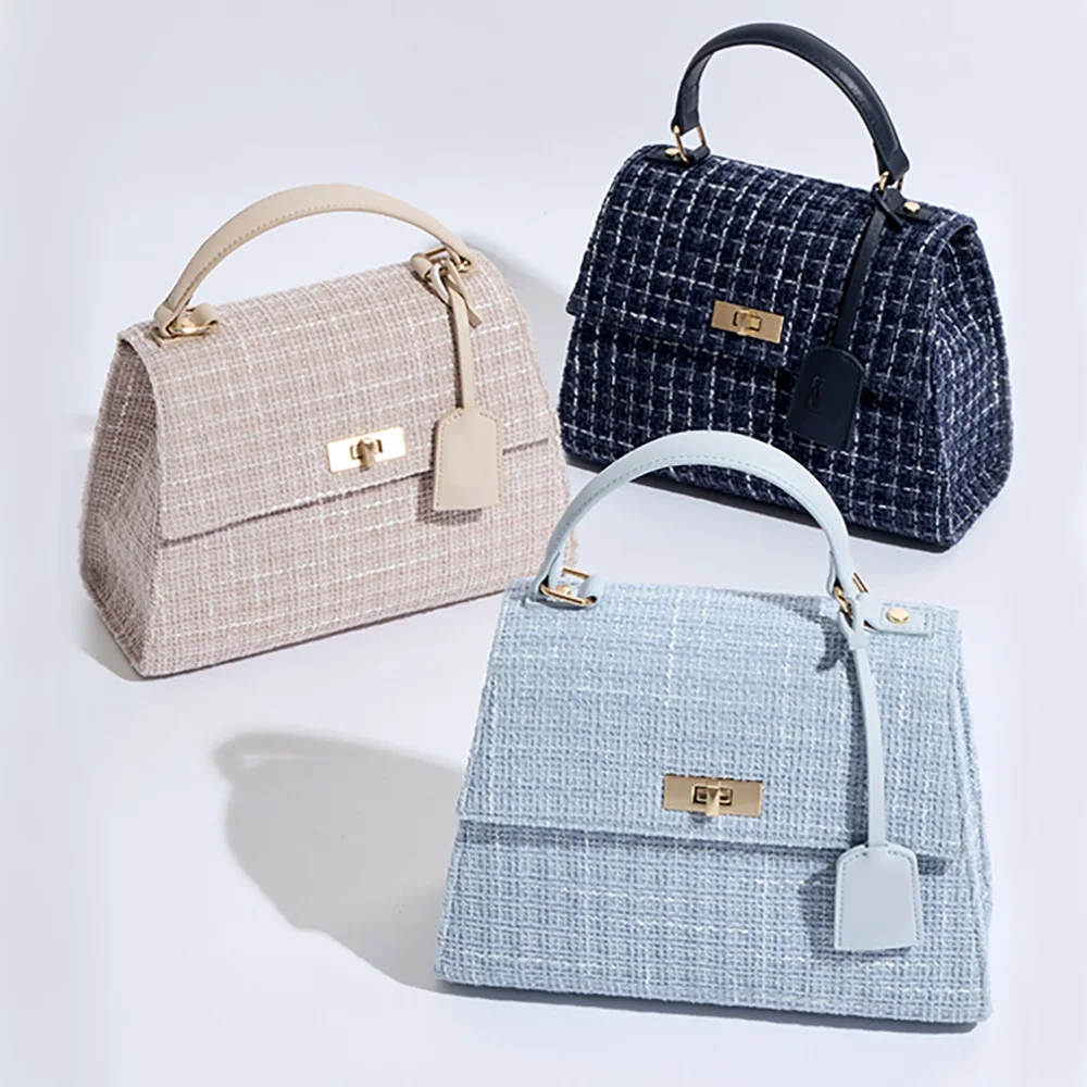 Fall And Winter New Arrival Women Fabric Vegan Leather Bags Luxury Designer Handbags Oem Purses And Handbags