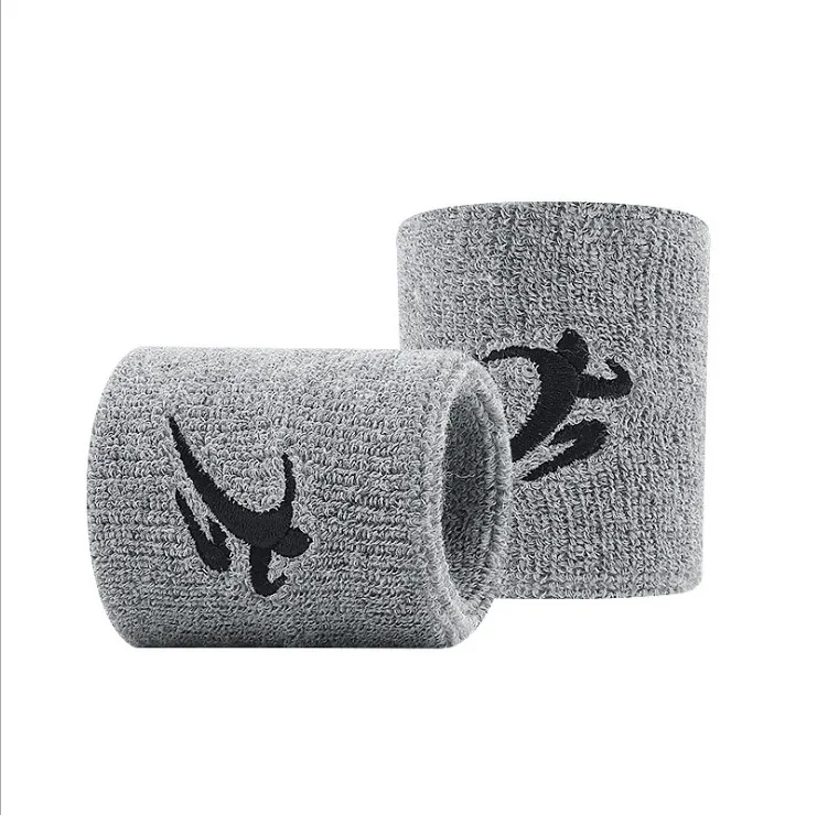 
 Breathable sweat absorption terry cloth wristband with embroidery logo for running tennis badminton sports sweatband   (1600062940423)