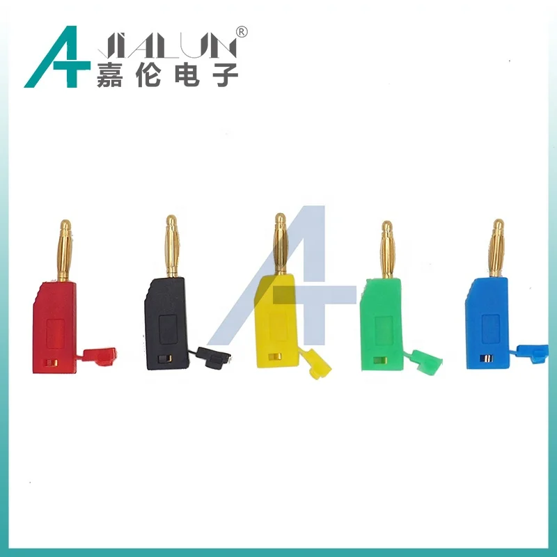JIALUN 5PCS 2mm Gold Banana Plug Mini Banana Jack Cable Connector