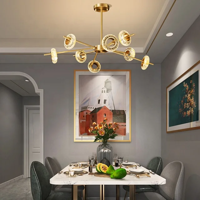 2020 new style Modern chandelier full copper living room light luxury grand villa bedroom dining room lamps  Led pendant light