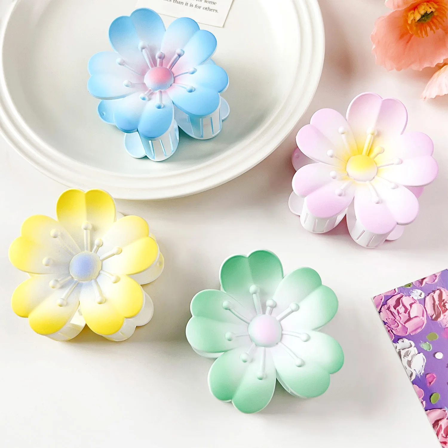 New Fashionable Matte Hairpin Gradient Cherry Shape Hairpin High Quality Internet Celebrity Sweet Style Hairpin