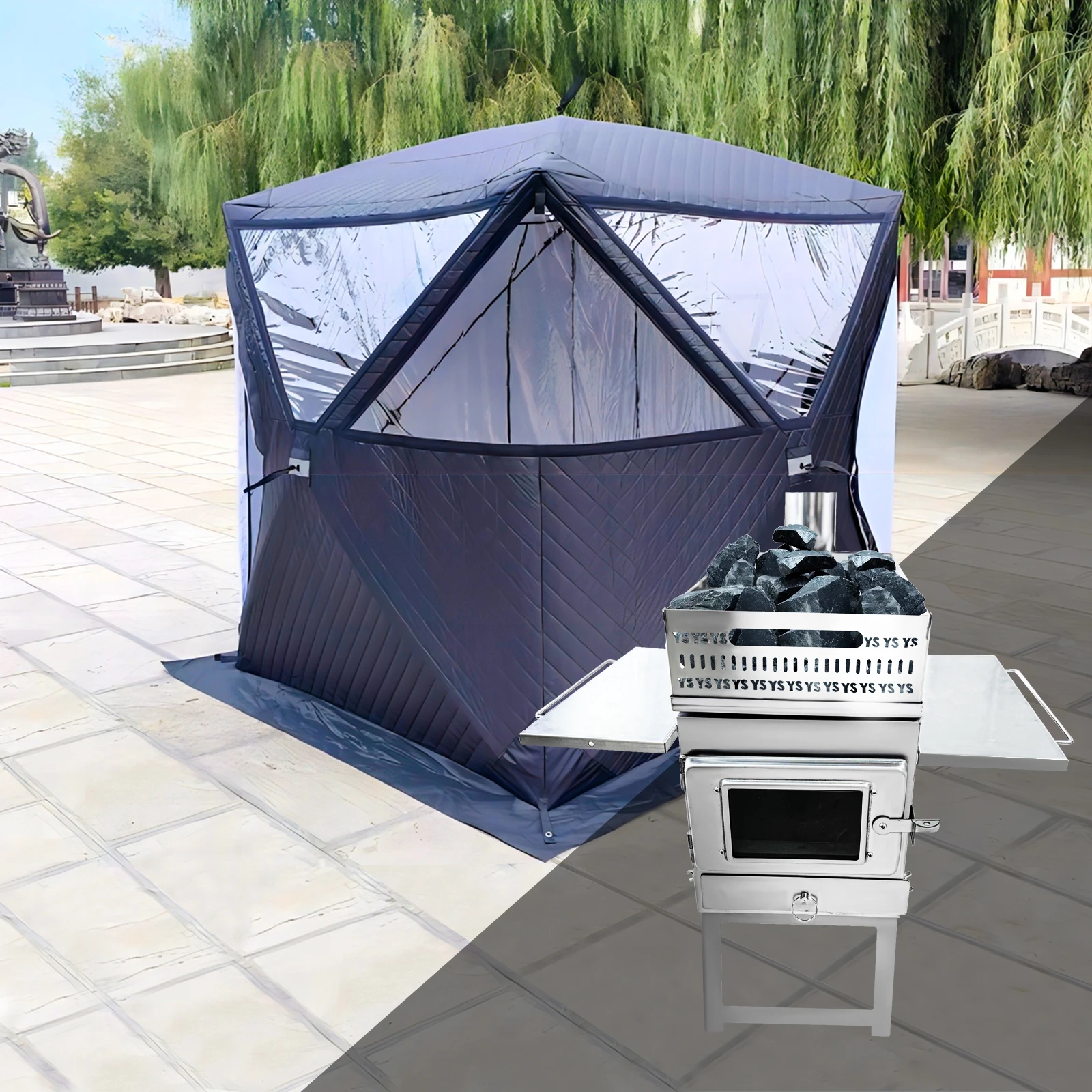 Hot sale Stainless steel Outdoor Camping Tent Heating machine Wood Stove Fishing Heating Tent Steam Stove Portable Sauna Stove