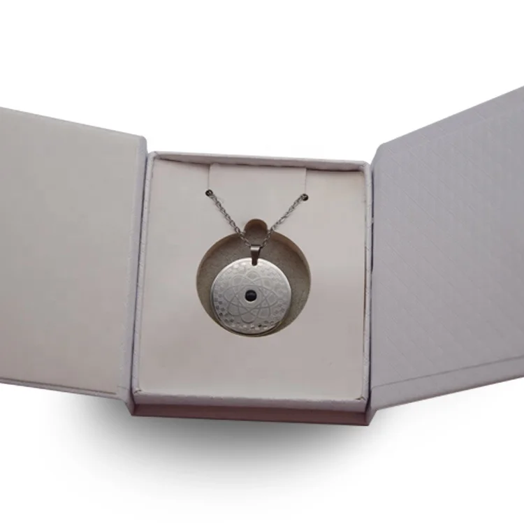 Fashion Metal Steel Pendant Energy Ions Charms Jewelry Gift Women Silver Stainless Steel Chain Box