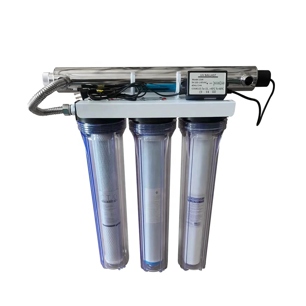 water filter factory guangzhou 20 inch 3 stage whole house water filter system with uv water sterlizer